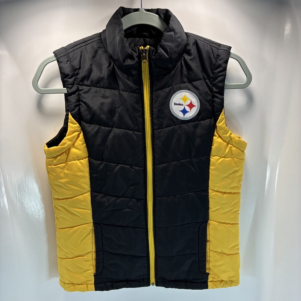 Pittsburgh Steelers NFL Team Apparel Women's Child Puffer Vest Size S/CH Jacket